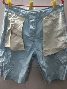 beneton Light Blue Casual Shorts