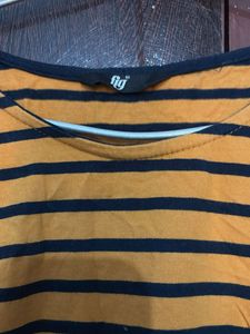 Striped T-shirt with Lace Detail