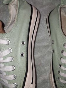 Mint Green Lace-Up Sneakers