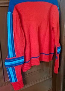 Red &amp; Blue Striped Knit Sweater