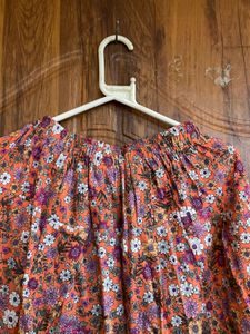 Floral Print Peasant Blouse