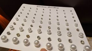 Pearl &amp; Crystal Stud Earring Set