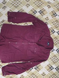 Maroon Corduroy Casual Shirt
