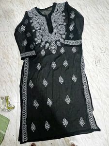 Elegant Black Chikankari Kurta
