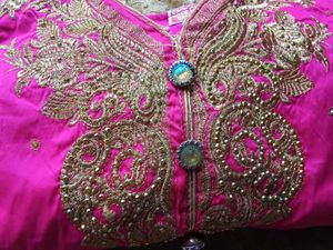 Stunning Pink &amp; Gold Lehenga Choli Set