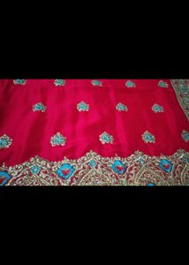 Red Embroidered Saree