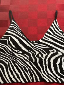 Zebra Print Knit Cami Top urbanic