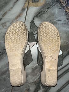 Sparkly Crossover Flat Sandals
