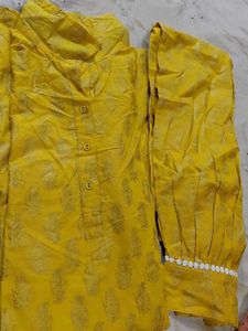dark Yellow Printed Kurta Set leanth 37