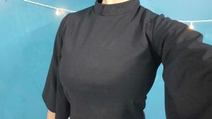 Stylish Black Bell Sleeve Top