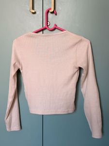 Ribbed Square Neck Long Sleeve Top