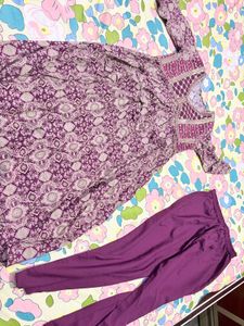 Beautiful Purple Printed Kurta Set