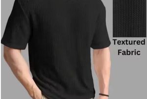 Men's Black Textured T-Shirt