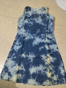 Tie-Dye Denim Mini Dress
