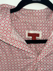 unisex Pink Geometric Print Short Sleeve Shirt
