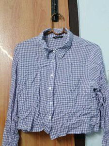 Checkered Cropped Shirt