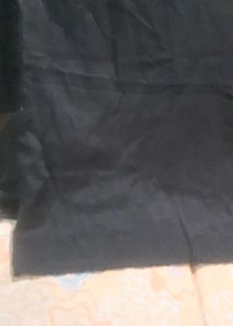 Black kurta  fabric with White and red Embroidery