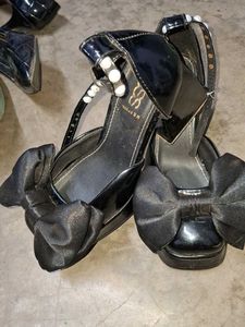 Black Bow Detail Heels