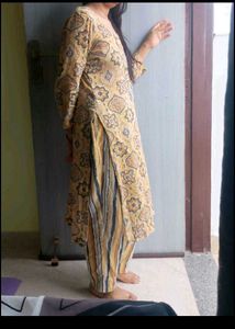 Yellow Printed Kurta Set