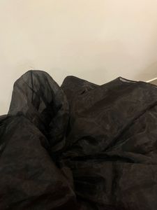 The Clothing Factory Black Sheer Puff Sleeve Dress