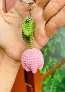 Crochet Tulip Keychain - Adorable!