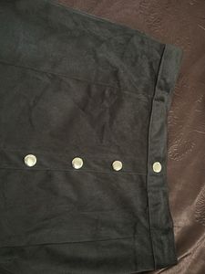 Black Button-Front Skirt