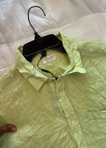 Men's Light Green Linen Shirt