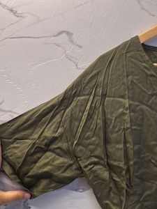 Olive Green Button-Up Midi Dress