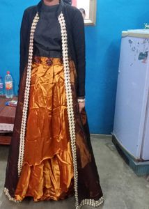 Elegant golden & Black Lehenga Set