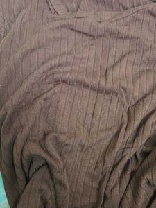 GARAGE Ribbed Brown Long Sleeve Top