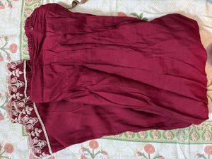 luxury Maroon pakistani suit with beautiful heavy