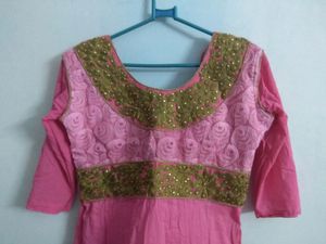 Pretty Pink Long Dress For Women
