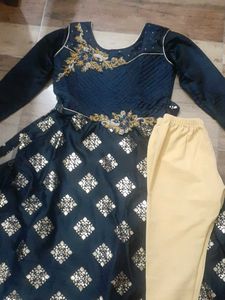 Elegant navy blue  Lehenga Choli with Gold Print