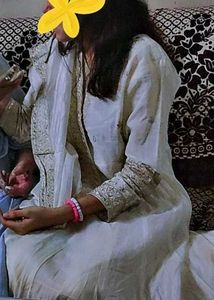 Elegant White Anarkali Suit ✨