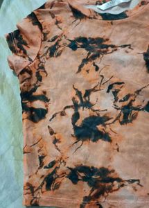Trendy Mesh Tie-Dye Crop Top