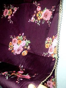 Floral Print Dupatta with Lace Border