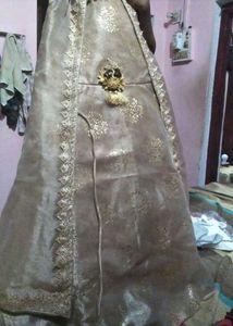 Elegant Organza Gown with Shrug