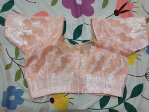 Peach Saree with Stiched Blouse