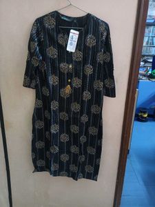 Elegant Black Printed Kurta