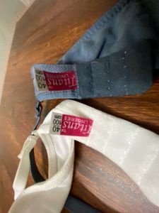 Gently Used 40 B-Cup Bras - White &amp; light Blue