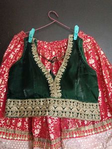 Red &amp; Gold Ethnic Skirt