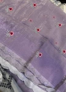 lavender saree with blouse