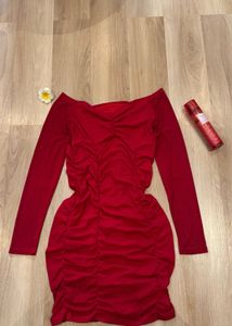 Mesh Red Bodycon Mini Dress