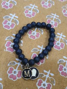 💟Ⓜ️Initial Chic Black Beaded Bracelet with Charms
