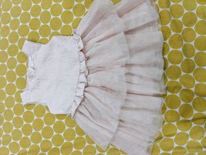 Babyoye Powder Pink Satin Net Frock