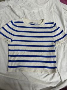 ORIGINAL ZARA Striped Ribbed Crop Top