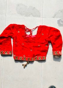 Beautiful Red Georgette designer Saree With blouse