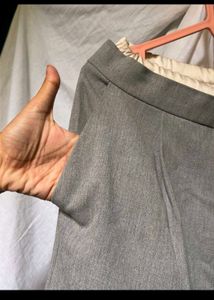 ZARA Grey Wide Leg Trousers