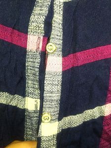 A Long Straight Front Button Kurti | Shrug Type