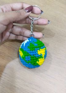 Combo keychain of evil eye and earth